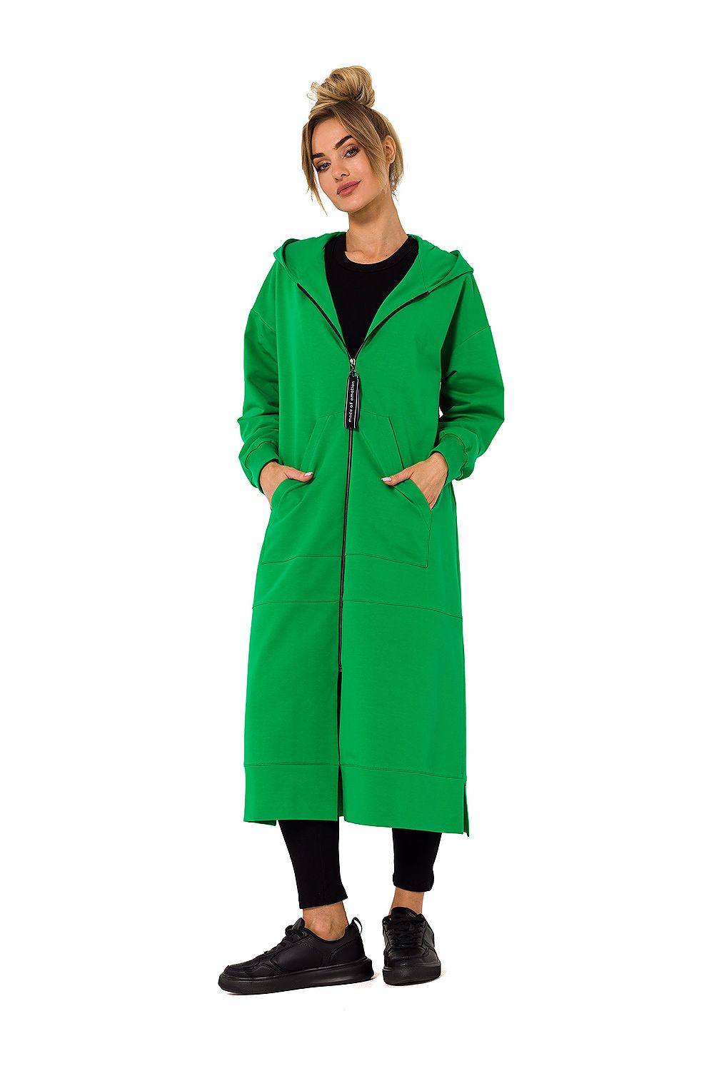 Genser Moe til dame fra MS StyleHaven, laget av Bomull; Elastan-1, farge Grønn, størrelse S/M, med long ermer, perfekt til dress
