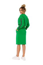 Praktisk Skjørt - Moe til dame fra MS StyleHaven, laget av Bomull; Elastan-1, farge Grønn, størrelse L, med long ermer, perfekt til dress