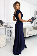 Crystal Maxi Dress fra Numoco – elegant omslagskjole med høy spalte til dame fra MS StyleHaven, laget av polyester, farge Rød, størrelse XXL, med sleeveless; short ermer, perfekt til casual; dress