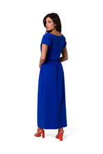 Dagskjole BeWear til dame fra MS StyleHaven, laget av Bomull; Elastan-1, farge Gul, størrelse L, med short ermer, perfekt til dress