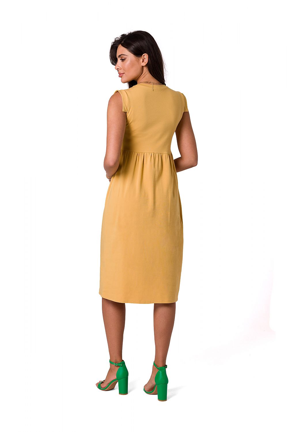 Ermeløs Dagskjole BeWear til dame fra MS StyleHaven, laget av Bomull; Elastan-1, farge Grønn, størrelse XL, med sleeveless ermer, perfekt til dress