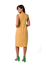 Ermeløs Dagskjole BeWear til dame fra MS StyleHaven, laget av Bomull; Elastan-1, farge Grønn, størrelse XL, med sleeveless ermer, perfekt til dress