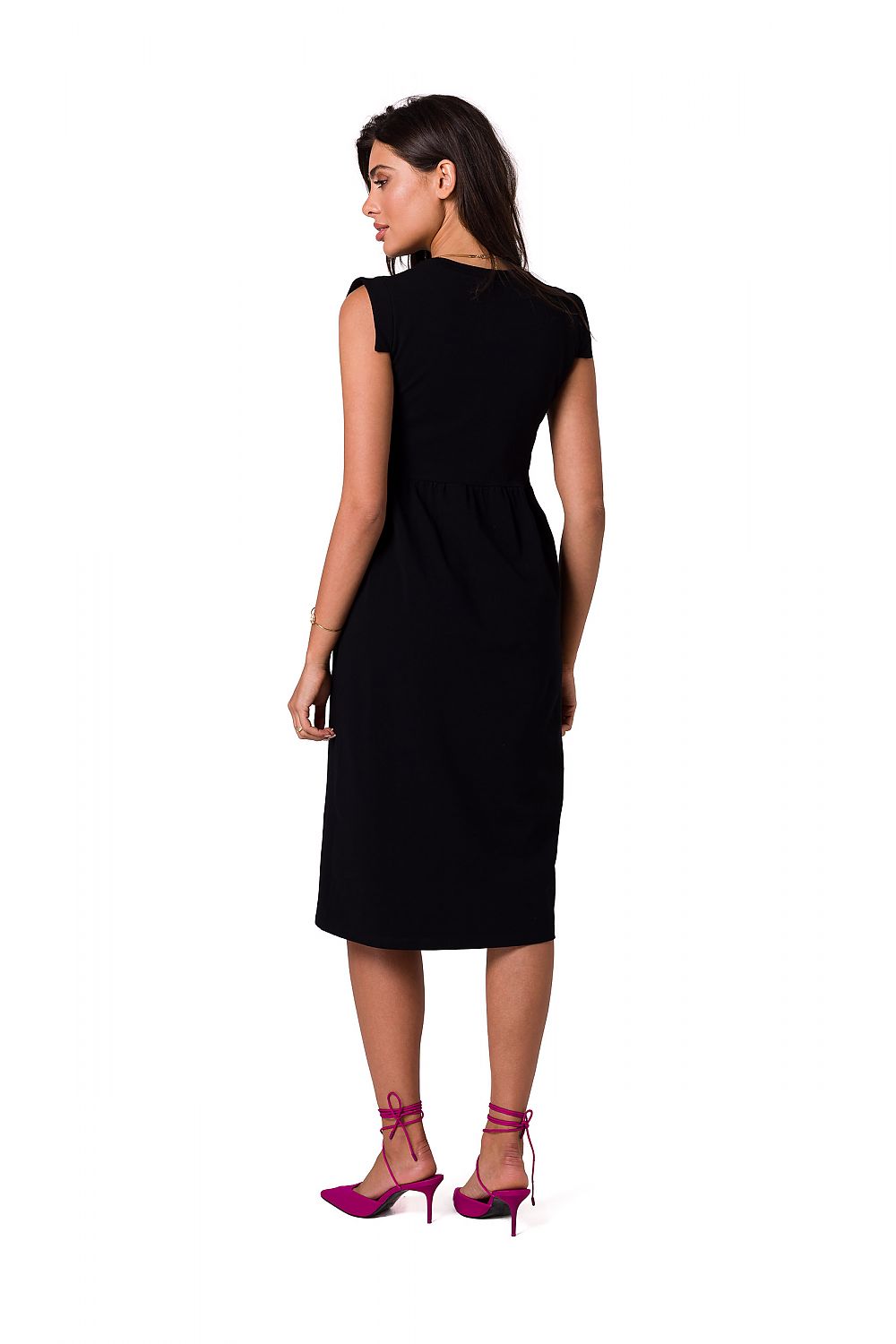 Ermeløs Dagskjole BeWear til dame fra MS StyleHaven, laget av Bomull; Elastan-1, farge Gul, størrelse s, med sleeveless ermer, perfekt til dress