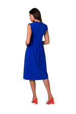Ermeløs Dagskjole BeWear til dame fra MS StyleHaven, laget av Bomull; Elastan-1, farge Gul, størrelse L, med sleeveless ermer, perfekt til dress