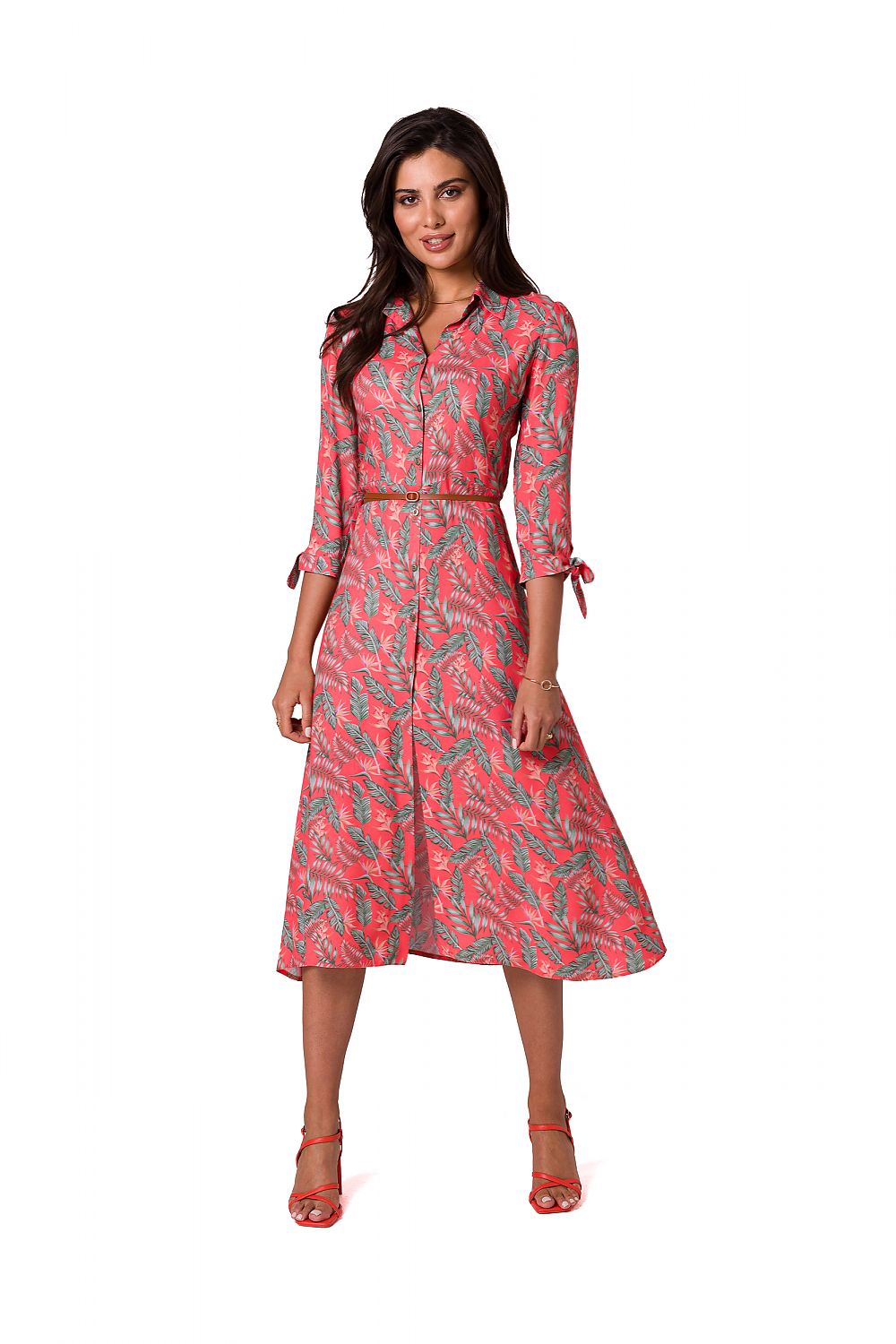 Dagskjole BeWear til dame fra MS StyleHaven, laget av polyester, farge Flerfarget, størrelse L, med long ermer, perfekt til dress