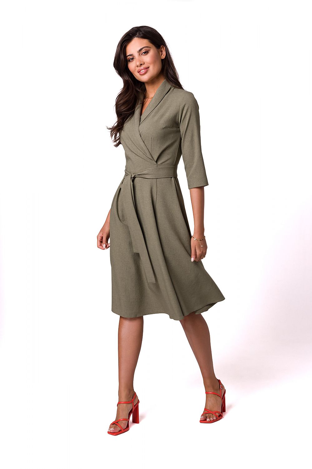 Dagskjole BeWear til dame fra MS StyleHaven, laget av polyester, farge Rosa, størrelse L, med long ermer, perfekt til dress