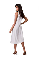 Dagskjole BeWear til dame fra MS StyleHaven, laget av polyester, farge beige, størrelse M, med long ermer, perfekt til dress