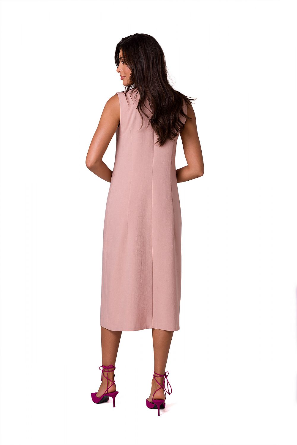 Dagskjole BeWear til dame fra MS StyleHaven, laget av polyester, farge beige, størrelse XL, med long ermer, perfekt til dress