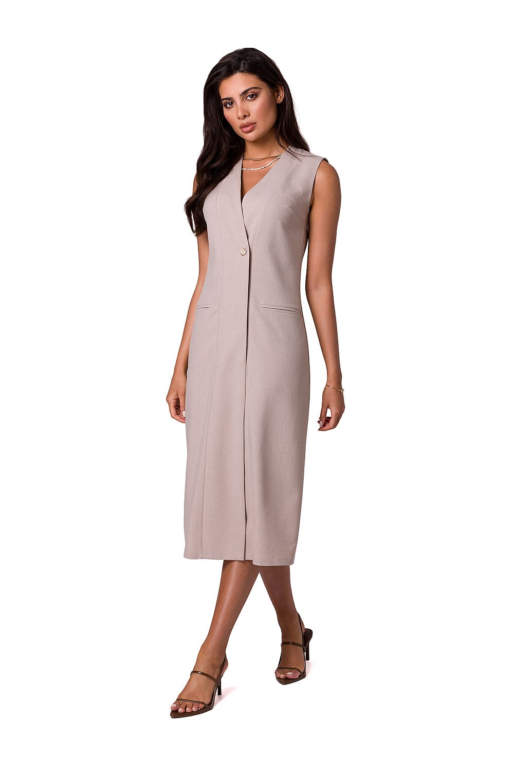 Dagskjole BeWear til dame fra MS StyleHaven, laget av polyester, farge Rosa, størrelse XL, med long ermer, perfekt til dress