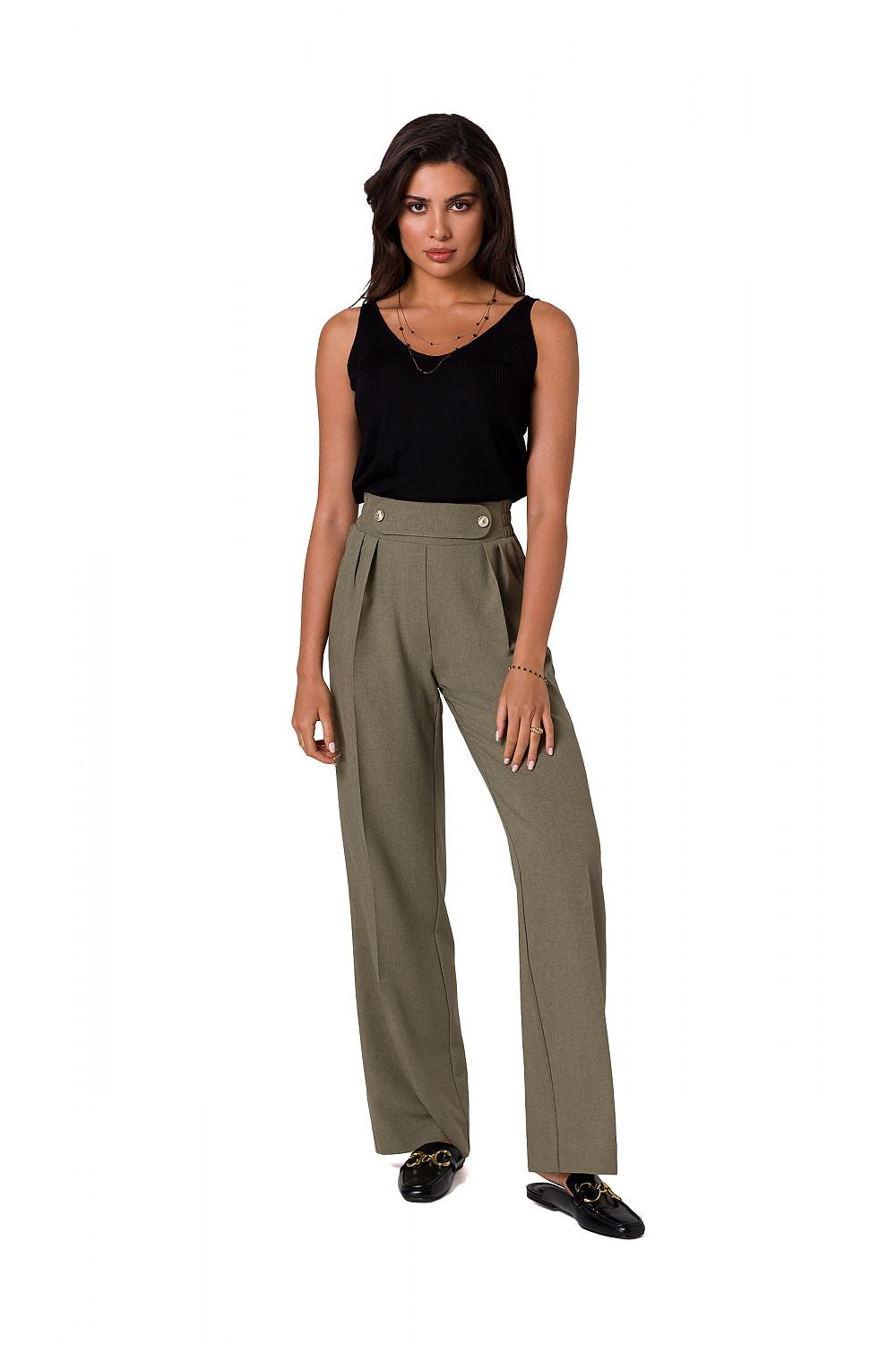 Golden Touch - elegante lette bukser - BeWear til dame fra MS StyleHaven, laget av polyester, farge beige, størrelse XXL, med long ermer, perfekt til dress