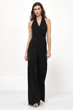 Jumpsuit Nife til dame fra MS StyleHaven, laget av polyester, farge Brun, størrelse 42, med sleeveless ermer, perfekt til casual; dress