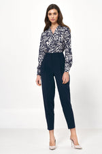Damebukser Nife til dame fra MS StyleHaven, laget av polyester; Viskose, farge Marineblå, størrelse 36, med long ermer, bukselengde long, perfekt til casual; dress