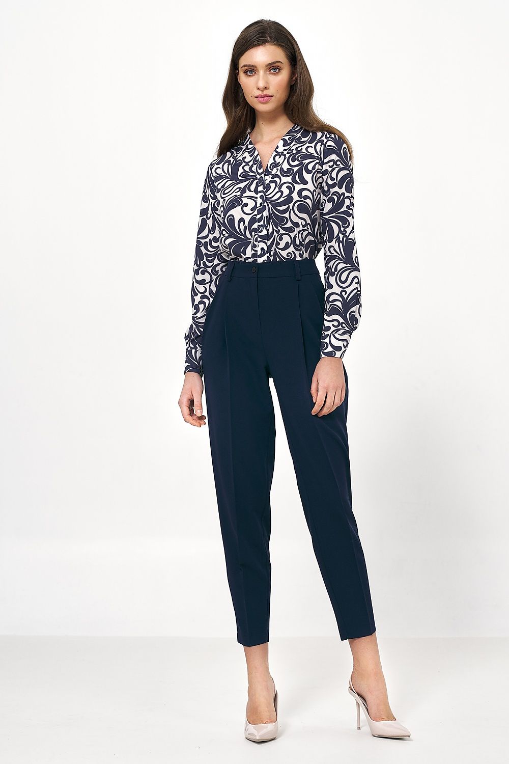 Damebukser Nife til dame fra MS StyleHaven, laget av polyester; Viskose, farge Marineblå, størrelse 36, med long ermer, bukselengde long, perfekt til casual; dress