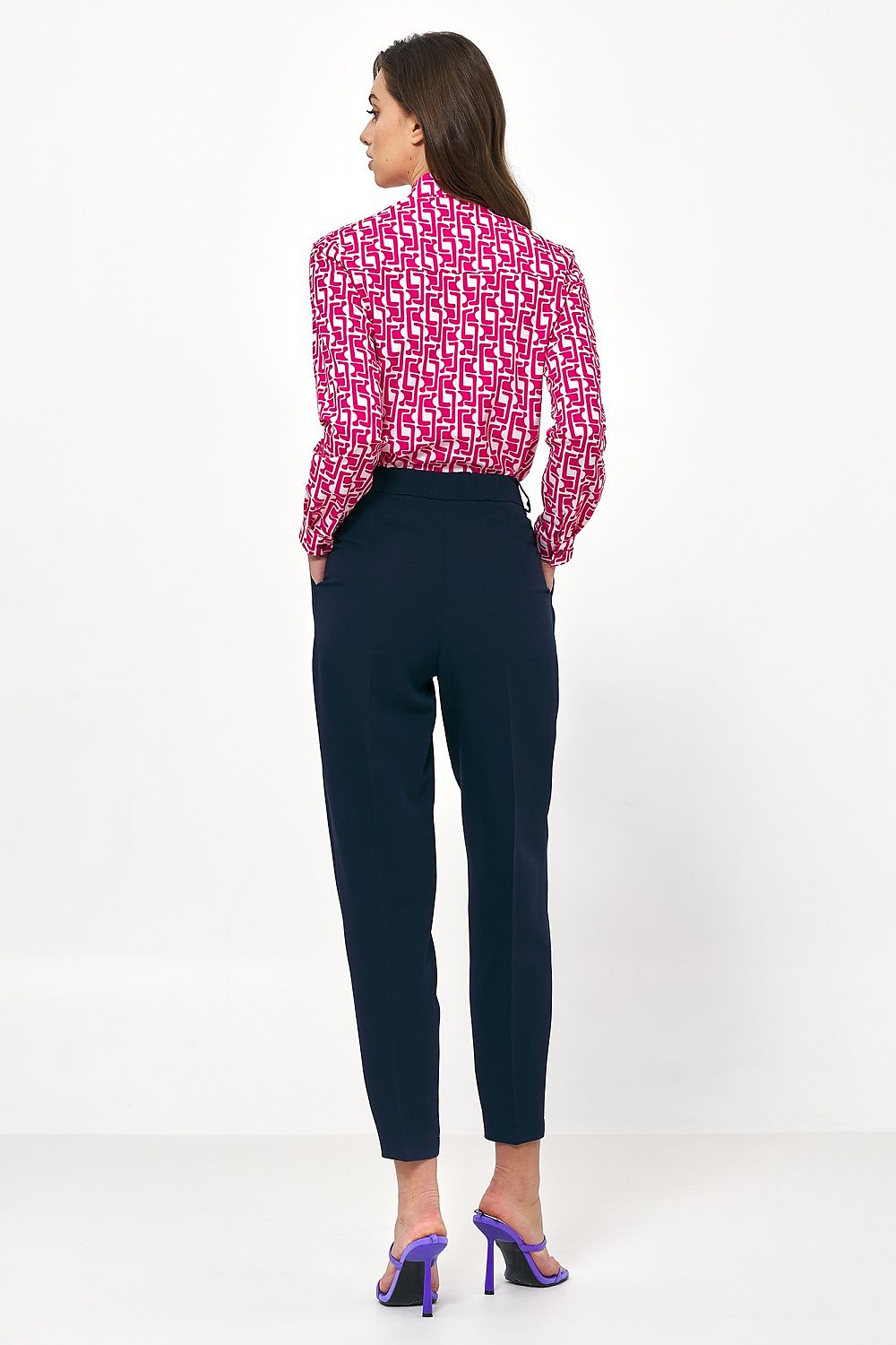 Damebukser Nife til dame fra MS StyleHaven, laget av polyester; Viskose, farge Marineblå, størrelse 40, med long ermer, perfekt til casual; dress