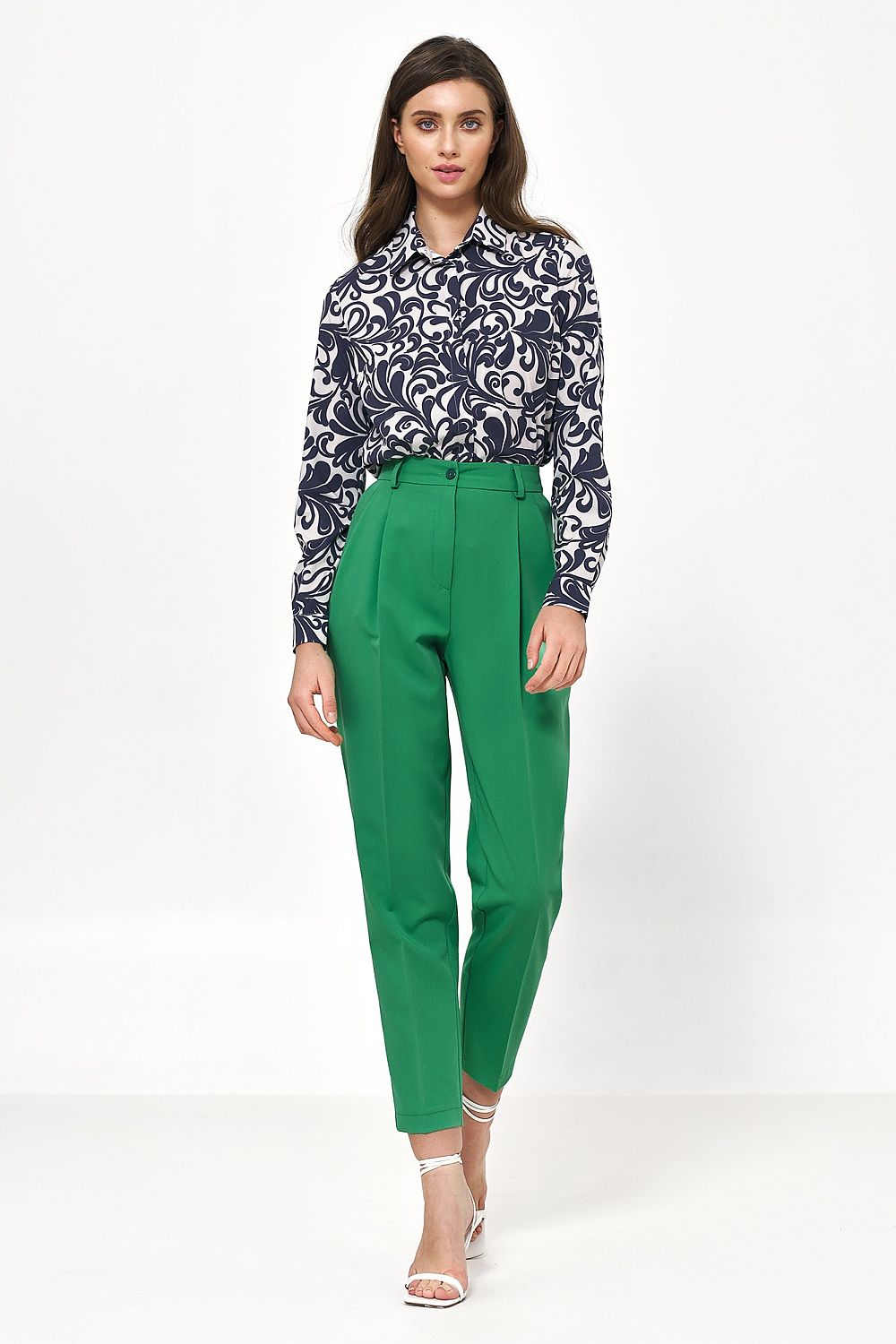Damebukser Nife til dame fra MS StyleHaven, laget av polyester; Viskose, farge Marineblå, størrelse 42, med long ermer, perfekt til casual; dress