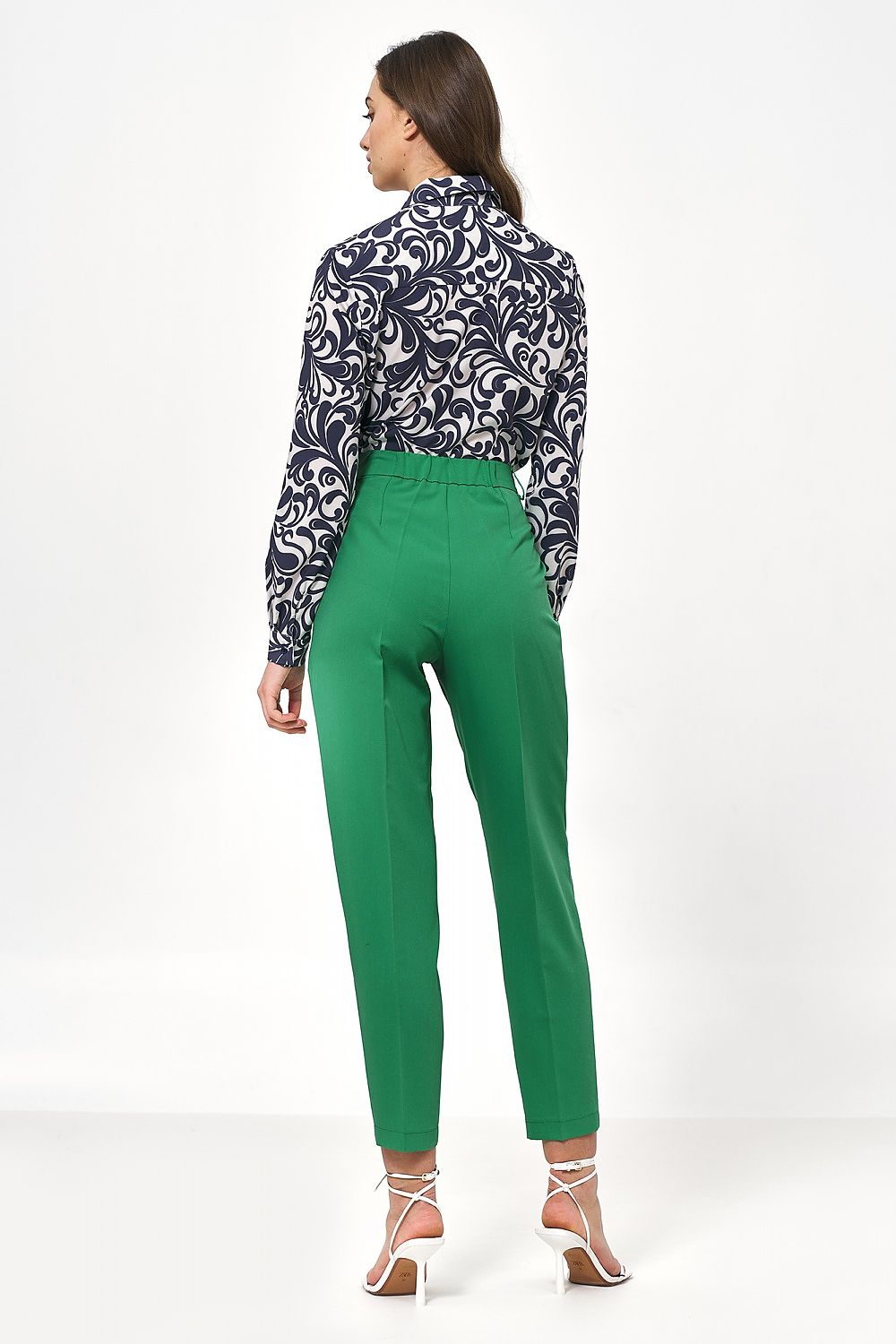 Damebukser Nife til dame fra MS StyleHaven, laget av polyester; Viskose, farge Grønn, størrelse 38, med long ermer, perfekt til casual; dress