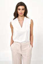 Bluse Nife til dame fra MS StyleHaven, laget av Viskose, farge beige, størrelse 36, med 45720 ermer, perfekt til casual; dress