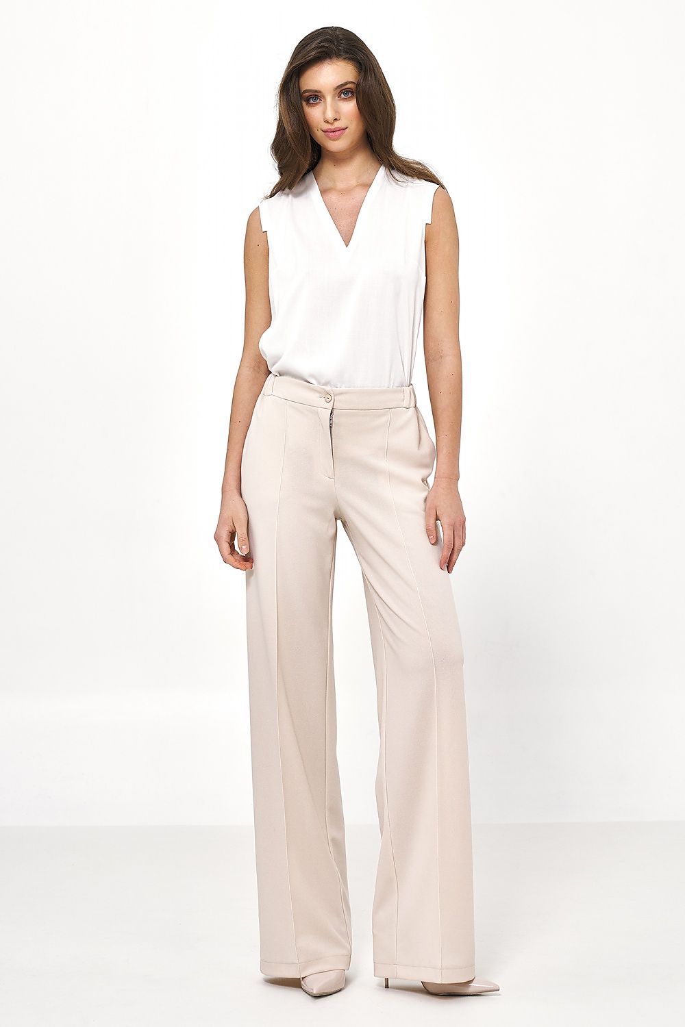 Bluse Nife til dame fra MS StyleHaven, laget av Viskose, farge beige, størrelse 38, med 45720 ermer, perfekt til casual; dress