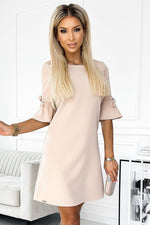 Neva kjole til dame fra MS StyleHaven, laget av polyester, farge Rosa, størrelse S, med short ermer, perfekt til casual; dress