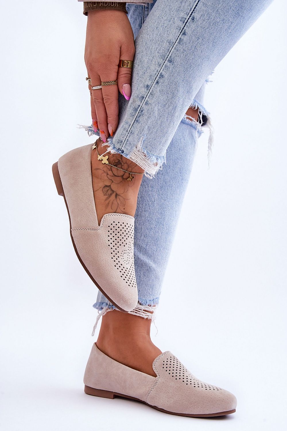 Mocassin Step in Style til dame fra MS StyleHaven, laget av polyester, farge beige, størrelse 37, med long ermer, perfekt til casual; dress