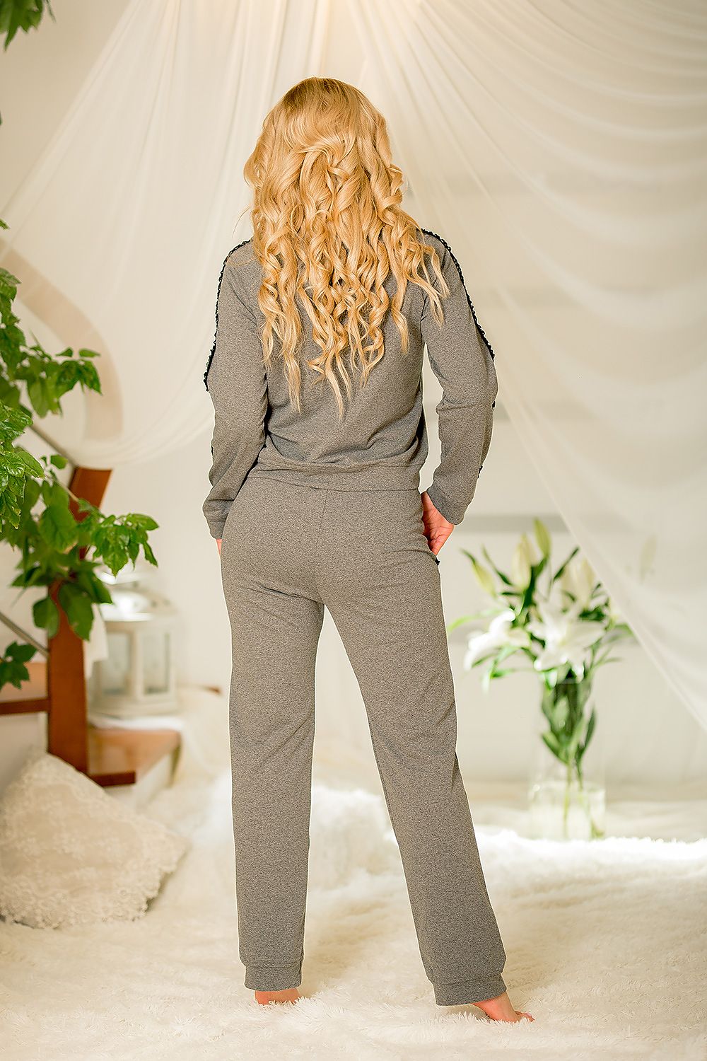 Antao Boho Sweatshirt fra Kalimo til dame fra MS StyleHaven, laget av Elastan; Bomull, farge Svart, størrelse XL, med long; 3-4 ermer, perfekt til casual; dress