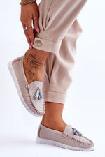 Mocassin Step in Style til dame fra MS StyleHaven, laget av polyester, farge Hvit, størrelse 41, med long ermer, perfekt til casual; dress