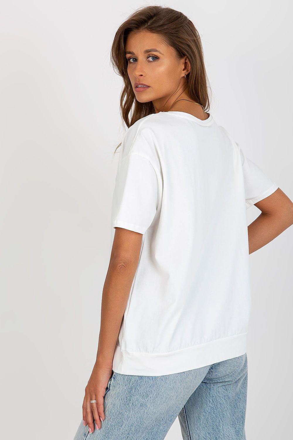 Bluse - Relevance til dame fra MS StyleHaven, laget av Bomull, farge Blå, størrelse S/M, med short ermer, perfekt til casual; dress