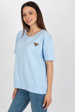 Bluse - Relevance til dame fra MS StyleHaven, laget av Bomull, farge Grønn, størrelse L/XL, med short ermer, perfekt til casual; dress