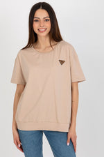 Bluse - Relevance til dame fra MS StyleHaven, laget av Bomull, farge Rosa, størrelse L/XL, med short ermer, perfekt til casual; dress