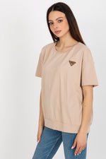 Bluse - Relevance til dame fra MS StyleHaven, laget av Bomull, farge Rosa, størrelse L/XL, med short ermer, perfekt til casual; dress