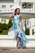 Elegant cocktailkjole med flatterende passform-  Roco Fashion fra MS StyleHaven, størrelse 46, med sleeveless, bukselengde long, kjolelengde maxi, kjolestil sheath; a-line