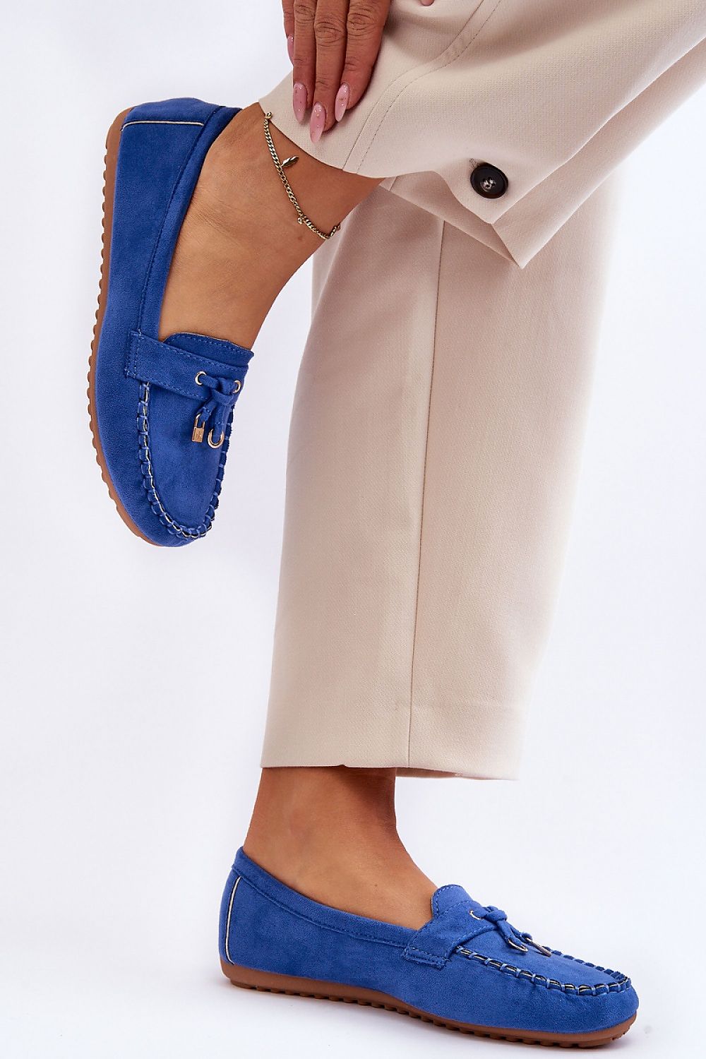 Mocassin Step in Style til dame fra MS StyleHaven, laget av polyester, farge Blå, størrelse 38, med long ermer, perfekt til casual