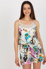 Summer Pajamas AT til dame fra MS StyleHaven, laget av Viskose, farge Flerfarget, størrelse S/M, med sleeveless; 3-4 ermer, perfekt til casual; dress