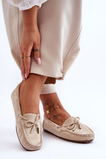 Mocassin Step in Style til dame fra MS StyleHaven, laget av polyester, farge beige, størrelse 37, med 45720 ermer, perfekt til casual