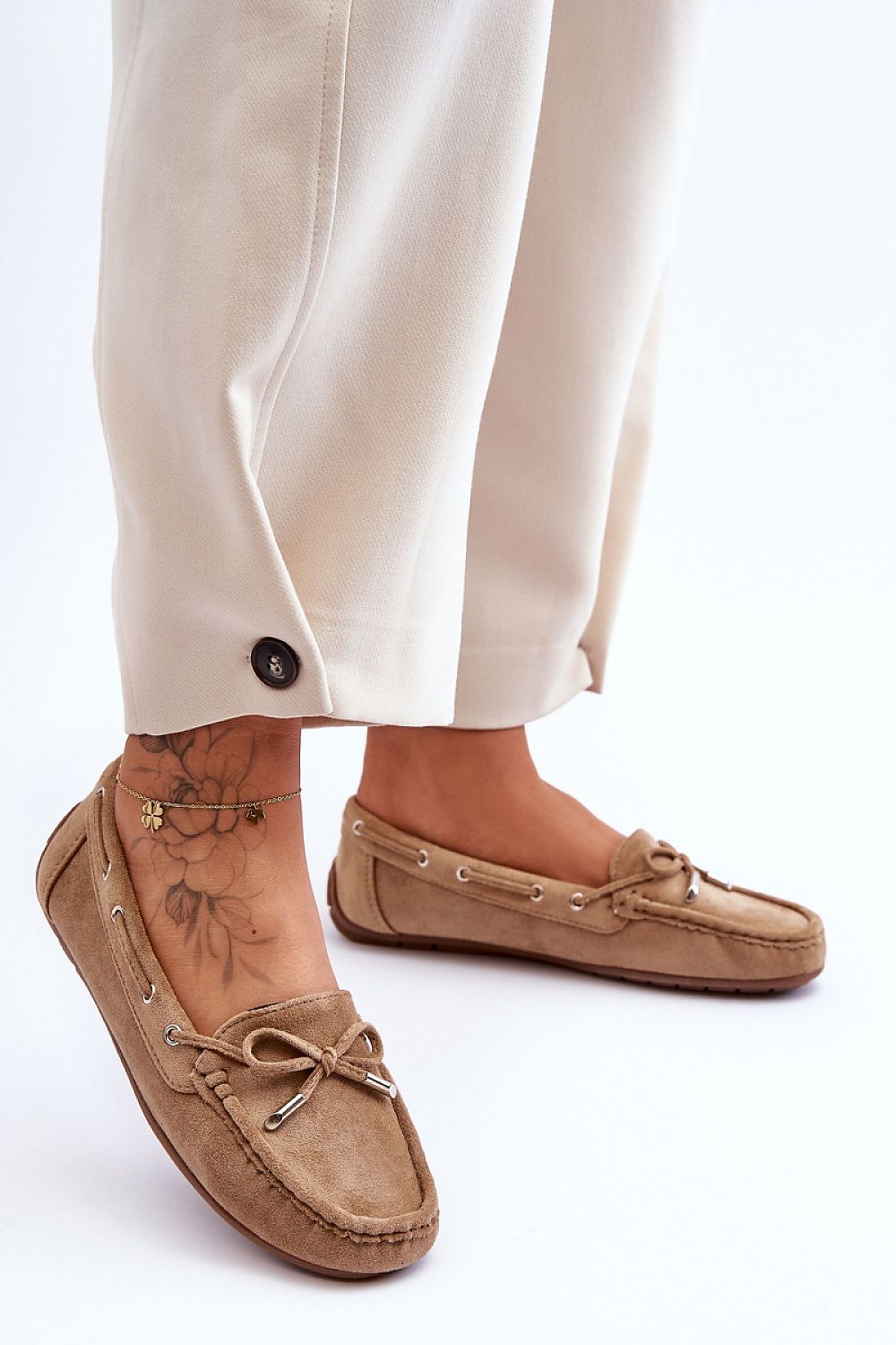 Mocassin Step in Style til dame fra MS StyleHaven, laget av polyester, farge beige, størrelse 41, med 45720 ermer, perfekt til casual