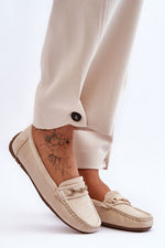 Mocassin Step in Style til dame fra MS StyleHaven, laget av polyester, farge beige, størrelse 37, med long ermer, perfekt til casual; dress