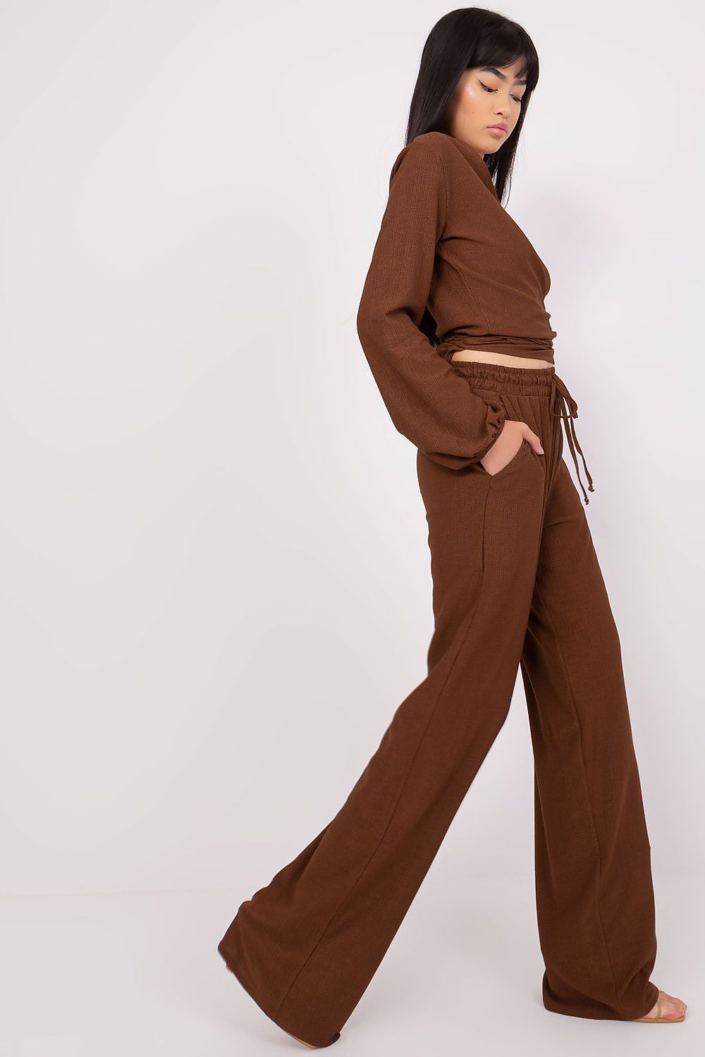 Lakerta fritidssett – bluse med hjertehals til dame fra MS StyleHaven, laget av Bomull; polyester, farge Rosa 2, størrelse S/M, med long ermer, perfekt til casual; dress