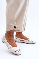 ballerina-sko Step in style til dame fra MS StyleHaven, laget av Bomull; polyester, farge beige, størrelse 41, med 45720 ermer, perfekt til casual; dress