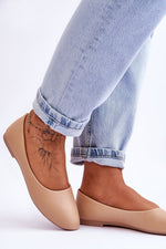 Økoki-Skinn ballerina-sko - Step in style til dame fra MS StyleHaven, laget av Bomull; polyester, farge beige, størrelse 38, med 45720 ermer, perfekt til casual; dress