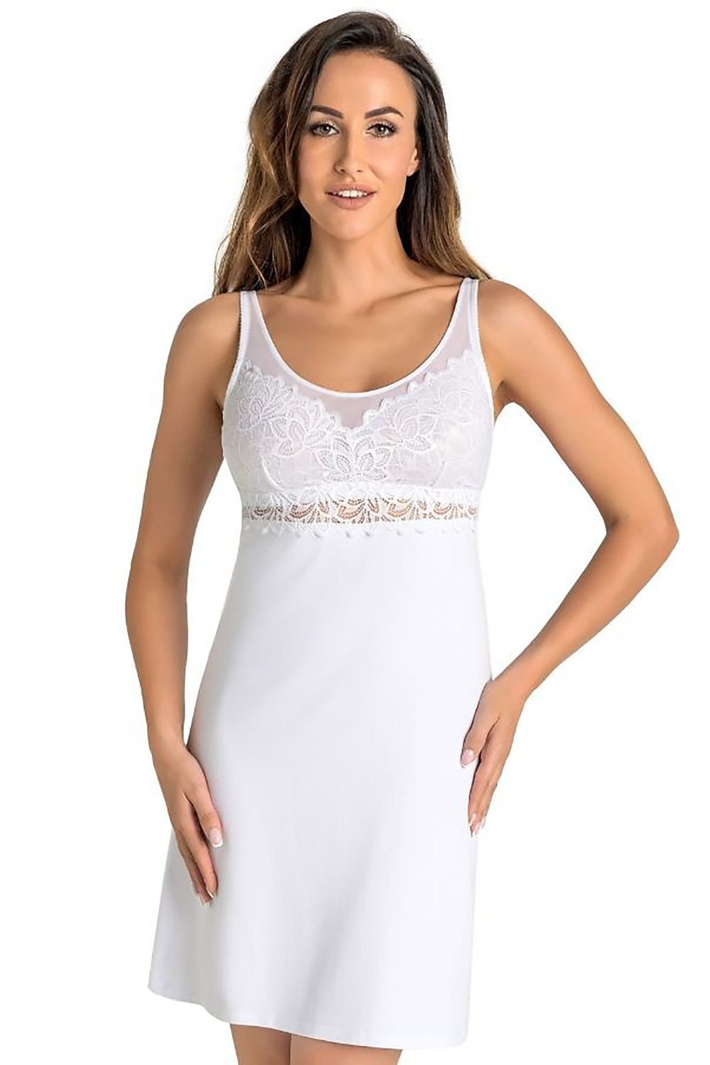 Komfortabelt nattshirt - Teyli til dame fra MS StyleHaven, laget av Elastan; Viskose, farge Svart, størrelse L, med sleeveless ermer, perfekt til casual; dress