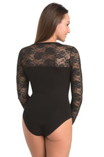 Teyli blondebody for kvinner – svart til dame fra MS StyleHaven, laget av Elastan; Viskose, farge Rød, størrelse S, med long ermer, perfekt til casual; dress