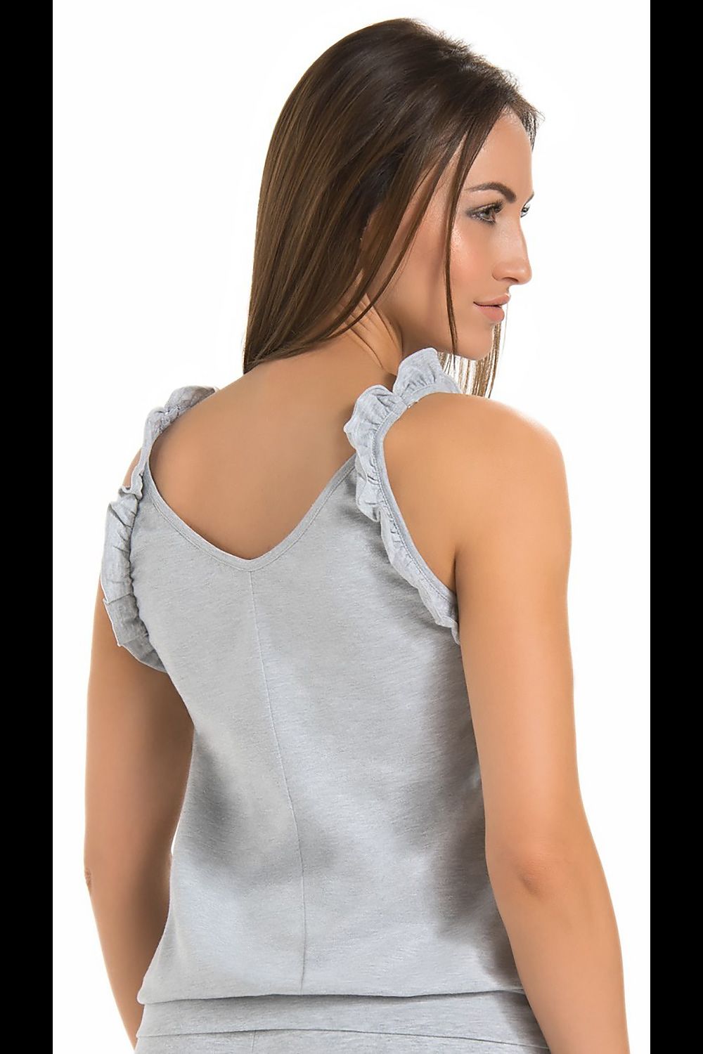 Nattkjole - Teyli til dame fra MS StyleHaven, laget av Elastan; Viskose, farge Grå, størrelse M, med sleeveless ermer, perfekt til casual; dress