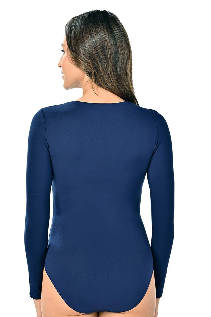 Teyli Classic damesbody med lange ermer til dame fra MS StyleHaven, laget av Elastan; Viskose, farge Blå, størrelse S, med cap; short ermer, perfekt til casual; dress