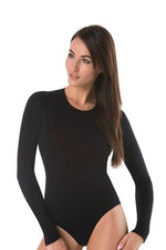 Teyli Classic damesbody med lange ermer til dame fra MS StyleHaven, laget av Elastan; Viskose, farge Blå, størrelse M, med cap; short ermer, perfekt til casual; dress