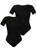 Klassisk bodysuit for kvinner – Teyli til dame fra MS StyleHaven, laget av Viskose; Elastan, farge Rød, størrelse S, med cap; short ermer, perfekt til casual; dress