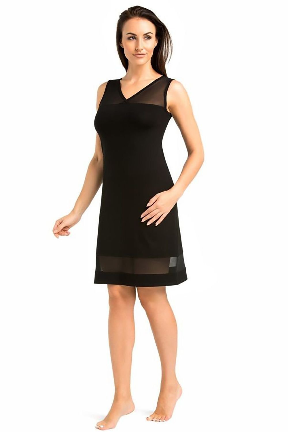Teyli Betti Nattkjole – Elegant Komfort for Sommernetter til dame fra MS StyleHaven, laget av Elastan; Viskose, farge Blå, størrelse XS, med sleeveless ermer, perfekt til casual; dress