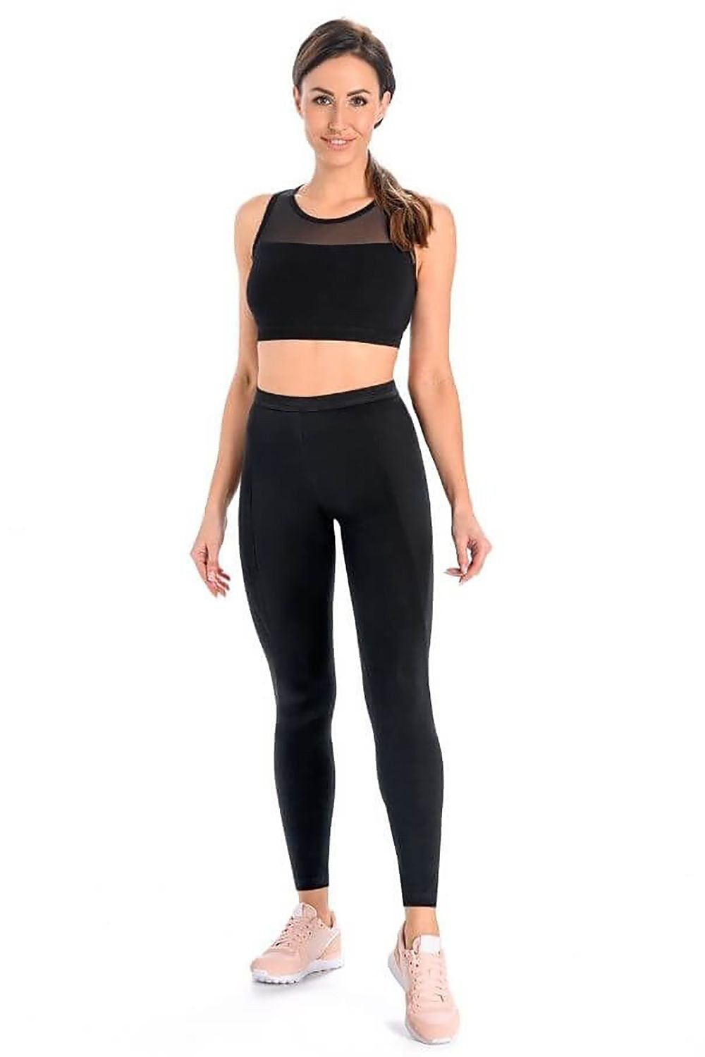 Teyli lange leggings til dame fra MS StyleHaven, laget av Elastan; Bomull, farge beige, størrelse XS, med long ermer, bukselengde long, perfekt til casual; dress