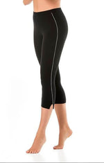 Korte leggings i bomull -Teyli til dame fra MS StyleHaven, laget av Bomull; Elastan, farge beige, størrelse XS, med long ermer, bukselengde capri; knee, perfekt til casual; dress
