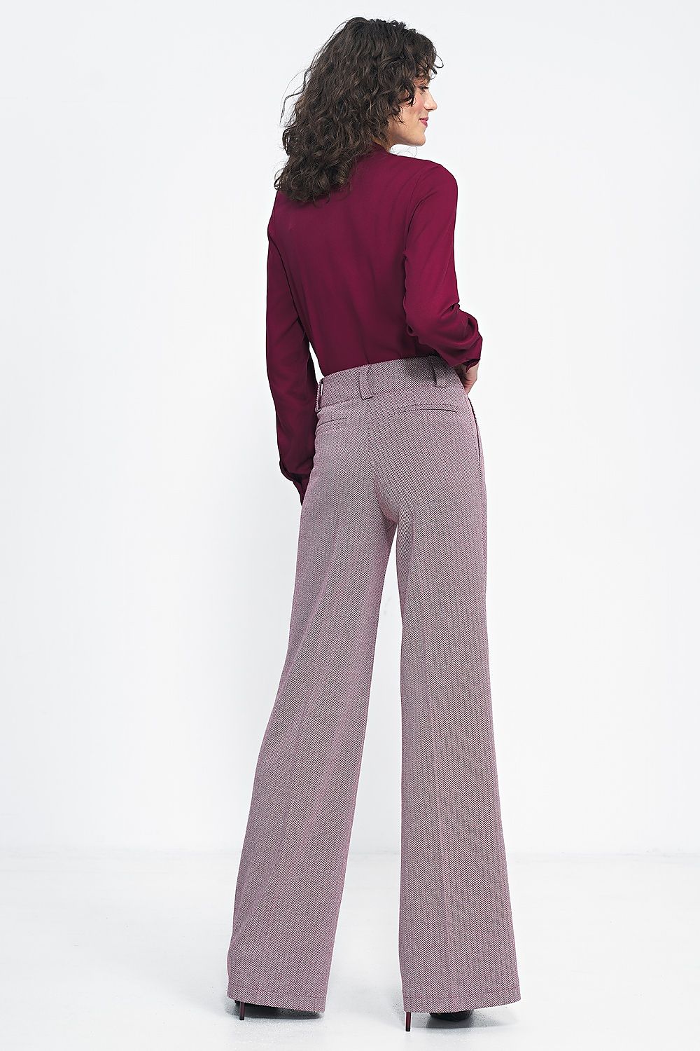 Bukser Nife til dame fra MS StyleHaven, laget av polyester; Viskose, farge Rød, størrelse 40, med long ermer, perfekt til casual; dress