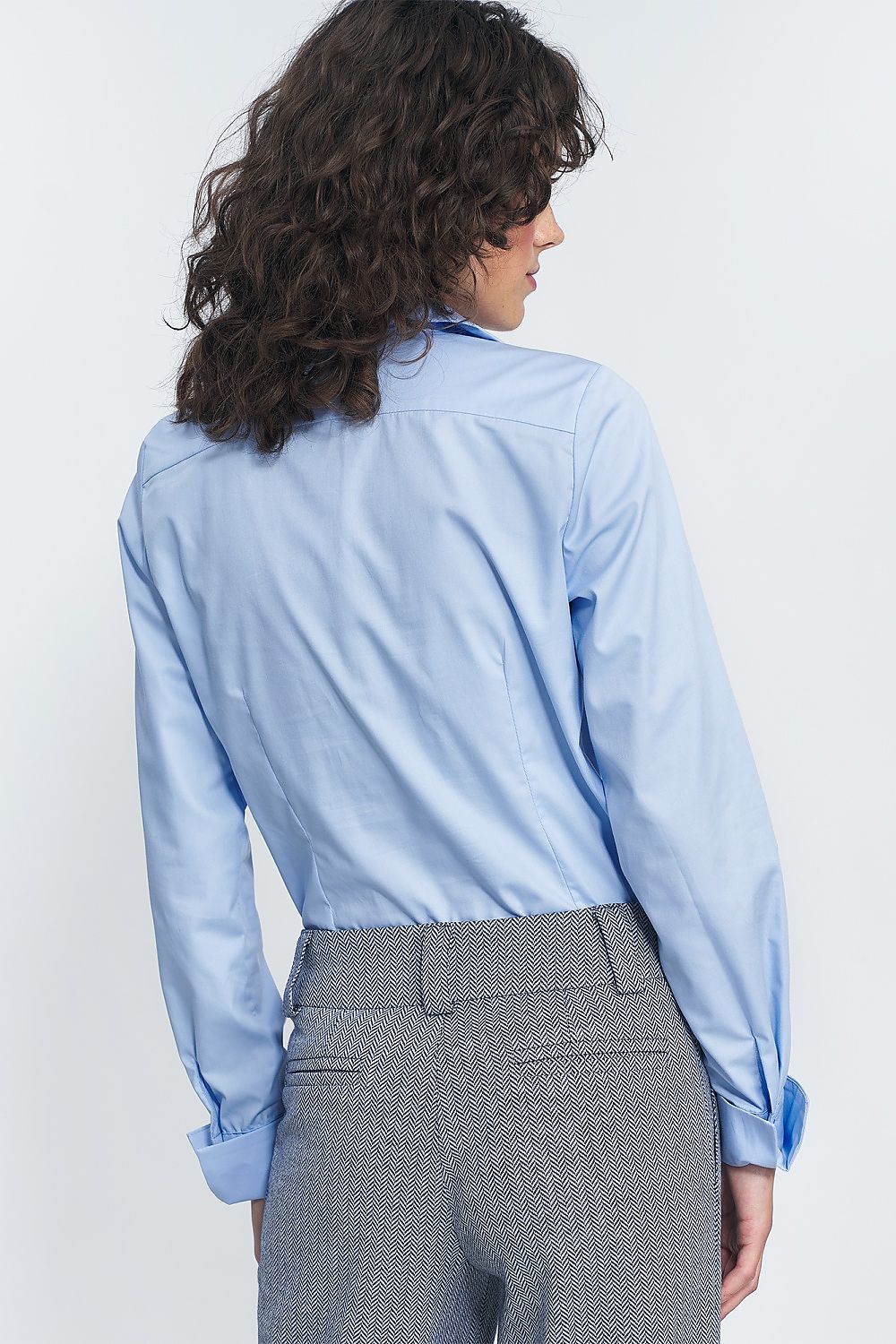 Langermet skjorte Nife til dame fra MS StyleHaven, laget av Bomull; polyester, farge Blå, størrelse 38, med long ermer, perfekt til casual; dress
